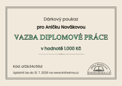 Dárkový poukaz na vazbu diplomky v hodnotě 1000 Kč.